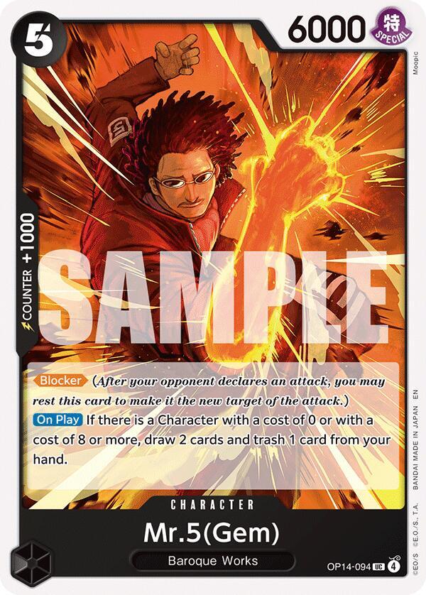 Mr.5(Gem) (OP14-094) - The Azure Sea's Seven (Uncommon) [OP14-094] — one-piece card
