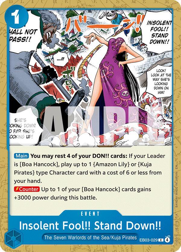 Insolent Fool!! Stand Down!! (EB03-029) (V.1) - Heroines Edition (Common) [EB03-029] — one-piece card Immagine principale del prodotto