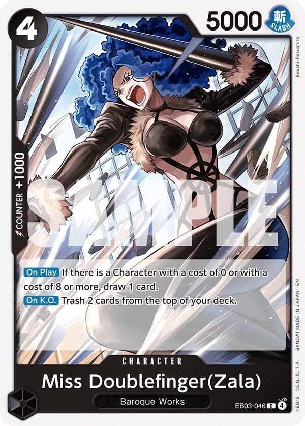 Miss Doublefinger(Zala) (EB03-046) (V.1) - Heroines Edition (Common) [EB03-046] — one-piece card Immagine principale del prodotto