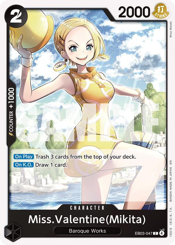 Miss.Valentine(Mikita) (EB03-047) (V.1) - Heroines Edition (Common) [EB03-047] — one-piece card Imagen principal del producto