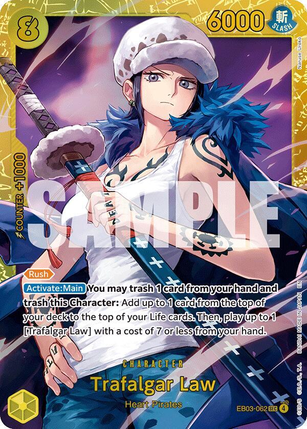 Trafalgar Law (EB03-062) (V.1) - Heroines Edition (Secret Rare) [EB03-062] — one-piece card