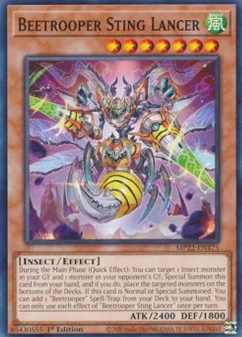 Beetrooper Sting Lancer — 2022 Tin of the Pharaoh's Gods (MP22-175) Yu-Gi-Oh! card Hauptbild