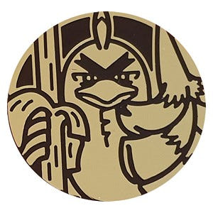 Officiele Pokemon-munt met Sirfetchd in goud uit de set Silver Tempest Main image