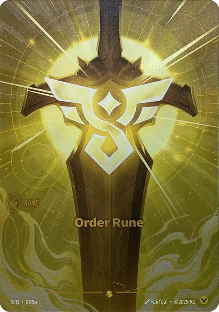 Order Rune (V.2 - Showcase) - Spiritforged (Showcase) [SFD-R06a] — riftbound card