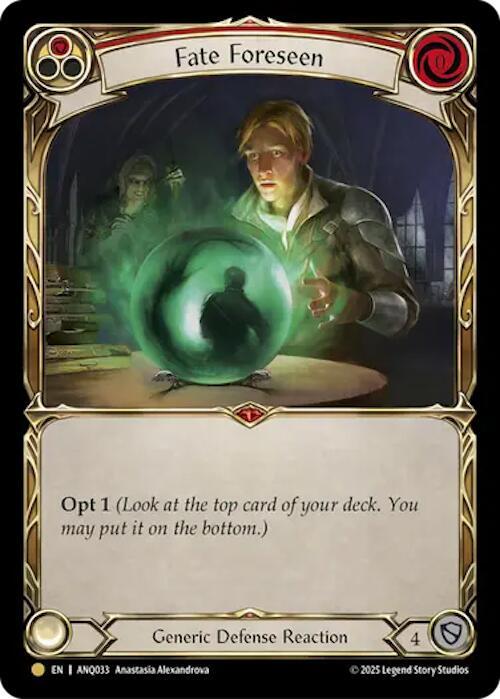 Fate Foreseen (Red) — Compendium of Rathe - Antiquity Pack (ANQ-033) Flesh and Blood card Hauptbild