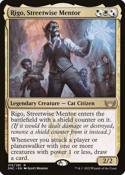 Rigo, Streetwise Mentor – Streets of New Capenna (SNC-215) Magic: The Gathering card Hoofdafbeelding