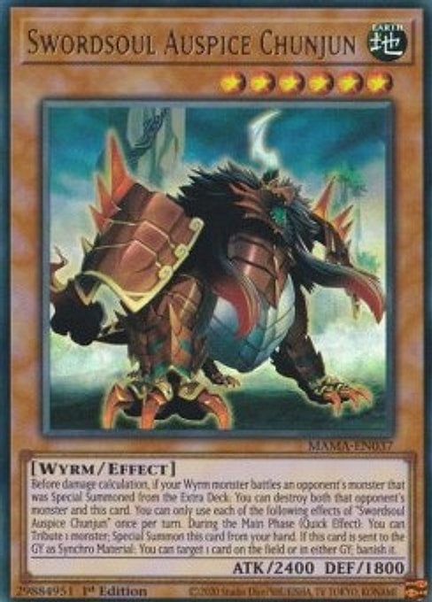 Swordsoul Auspice Chunjun — Magnificent Mavens (MAMA-037) Yu-Gi-Oh! card Hauptbild