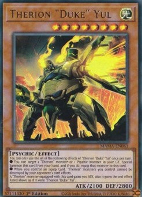 Therion "Duke" Yul — Magnificent Mavens (MAMA-061) Yu-Gi-Oh! card Hauptbild
