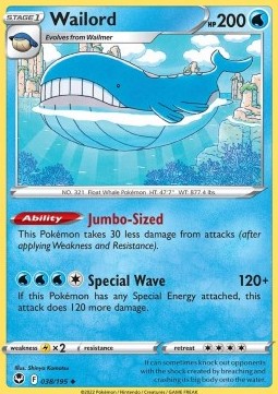 Wailord - Silver Tempest (Uncommon) [SIT-038] Immagine principale del prodotto