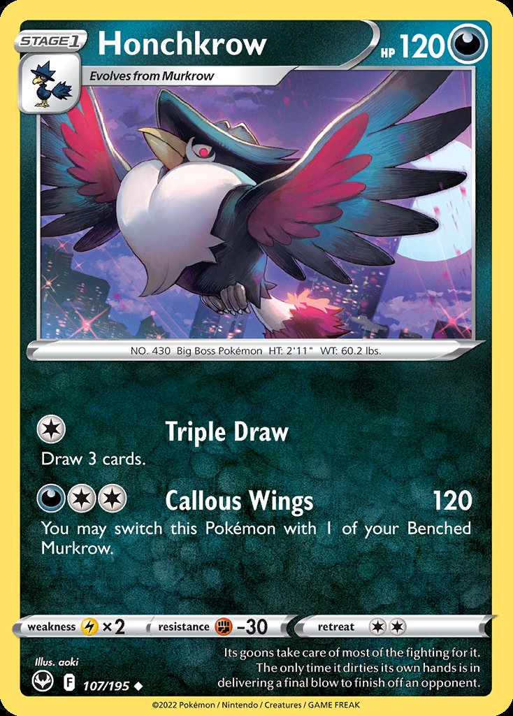 Honchkrow - Silver Tempest (Uncommon) [SIT-107] Imagen principal del producto