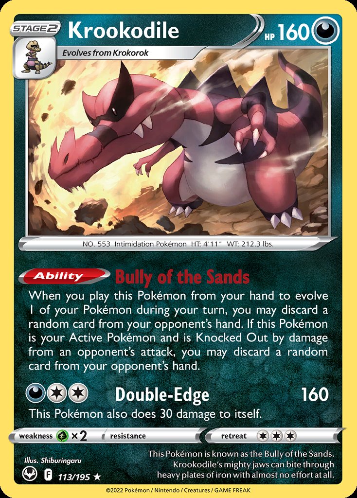 Krookodile - Silver Tempest (Holo Rare) [SIT-113] Hoofdafbeelding