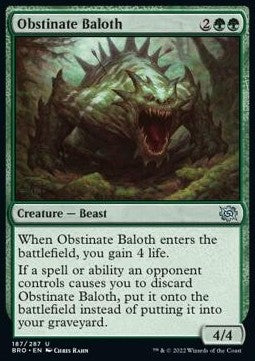 Obstinate Baloth - The Brothers' War (Uncommon) [BRO-187] Immagine principale del prodotto