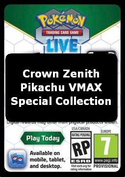 Live Code Card (Pikachu VMAX Special Collection) - Crown Zenith (Online Code Card) Immagine principale del prodotto