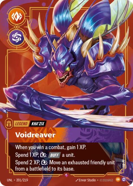 Kha'Zix, Voidreaver (V.1 - Rare) - Unleashed (Rare) [UNL-201] — riftbound card