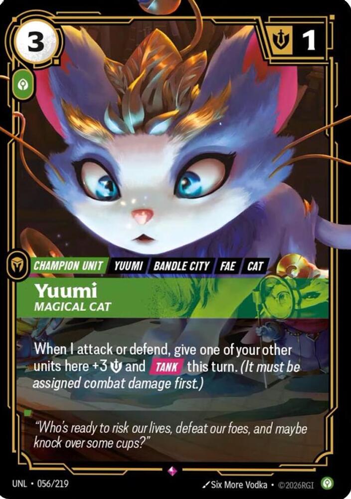 Yuumi, Magical Cat - Unleashed (Rare) [UNL-056] — riftbound card