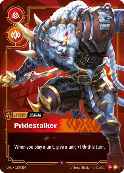 Rengar, Pridestalker (V.1 - Rare) - Unleashed (Rare) [UNL-183] — riftbound card