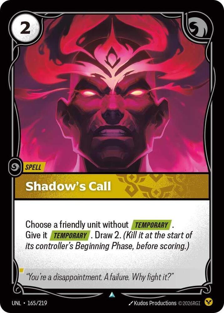 Shadow's Call - Unleashed (Uncommon) [UNL-165] — riftbound card