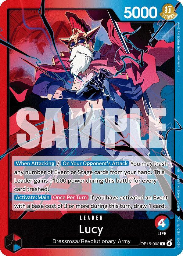 Lucy (OP15-002) (V.1) - Adventure on Kami’s Island (Leader) [OP15-002] — one-piece card Hoofdafbeelding