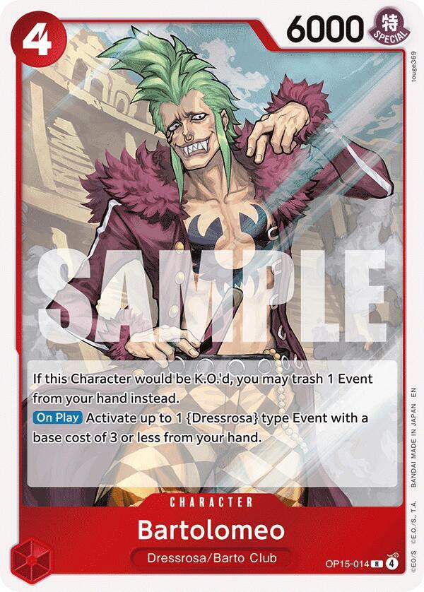 Bartolomeo (OP15-014) - Adventure on Kami’s Island (Rare) [OP15-014] — one-piece card Main image