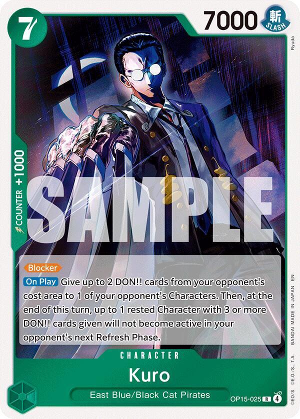 Kuro (OP15-025) (V.1) - Adventure on Kami’s Island (Rare) [OP15-025] — one-piece card