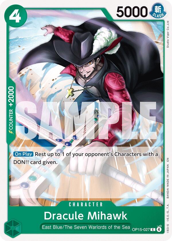 Dracule Mihawk (OP15-027) - Adventure on Kami’s Island (Common) [OP15-027] — one-piece card Hoofdafbeelding