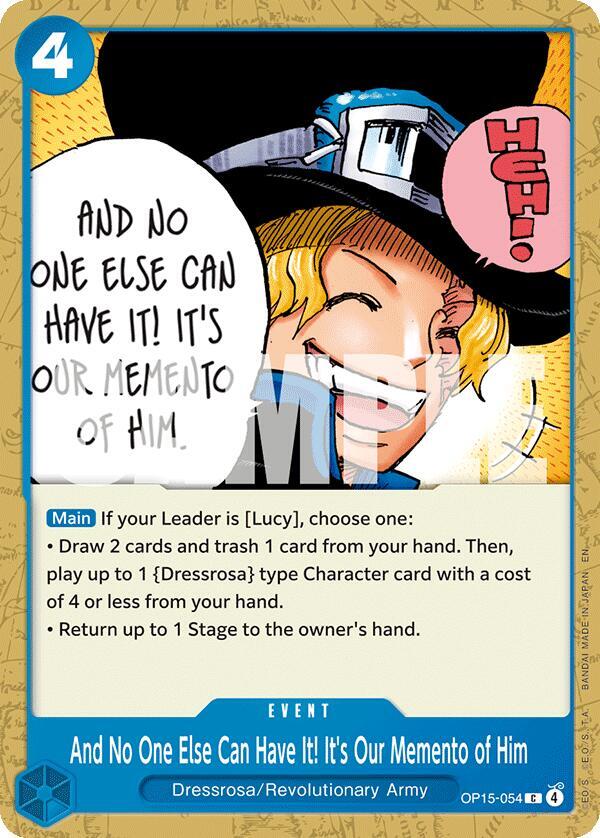 And No One Else Can Have It! It's Our Memento of Him (OP15-054) - Adventure on Kami’s Island (Common) [OP15-054] — one-piece card Image principale du produit