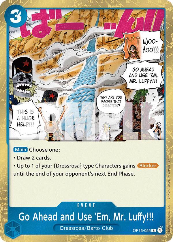 Go Ahead and Use 'Em, Mr. Luffy!!! (OP15-055) - Adventure on Kami’s Island (Rare) [OP15-055] — one-piece card