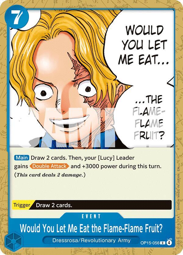 Would You Let Me Eat the Flame-Flame Fruit? (OP15-056) - Adventure on Kami’s Island (Common) [OP15-056] — one-piece card Imagen principal del producto
