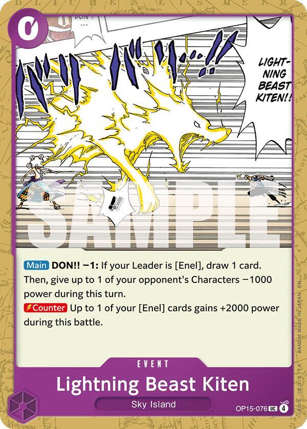 Lightning Beast Kiten (OP15-076) - Adventure on Kami’s Island (Uncommon) [OP15-076] — one-piece card