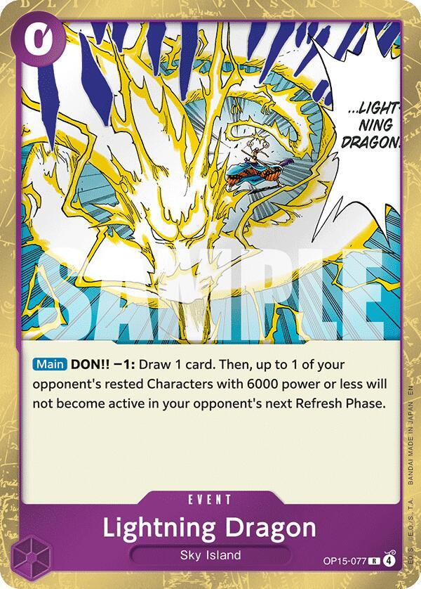 Lightning Dragon (OP15-077) (V.1) - Adventure on Kami’s Island (Rare) [OP15-077] — one-piece card