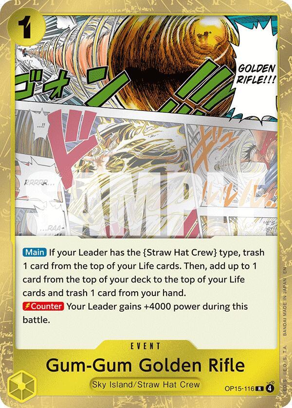 Gum-Gum Golden Rifle (OP15-116) (V.1) - Adventure on Kami’s Island (Rare) [OP15-116] — one-piece card