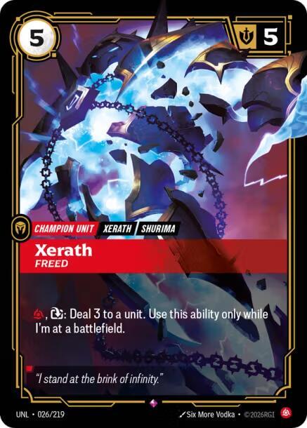 Xerath, Freed - Unleashed (Rare) [UNL-026] — riftbound card