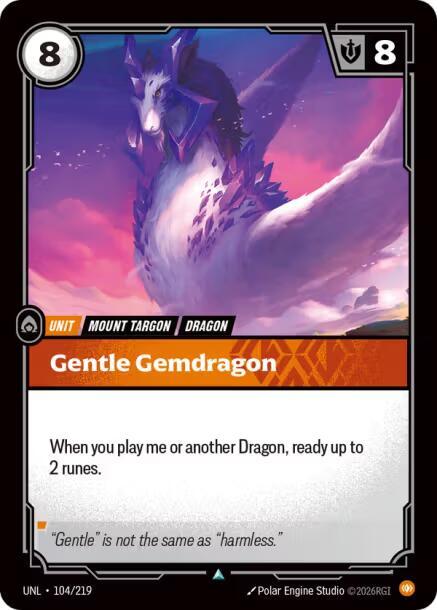 Gentle Gemdragon - Unleashed (Uncommon) [UNL-104] — riftbound card