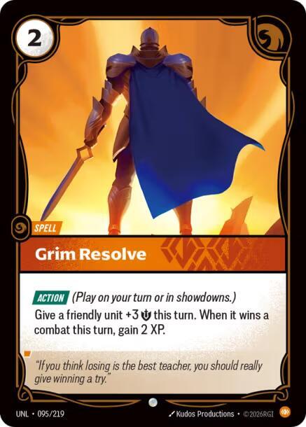 Grim Resolve - Unleashed (Common) [UNL-095] — riftbound card Immagine principale del prodotto