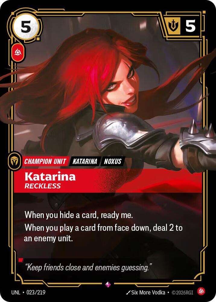 Katarina, Reckless - Unleashed (Rare) [UNL-023] — riftbound card