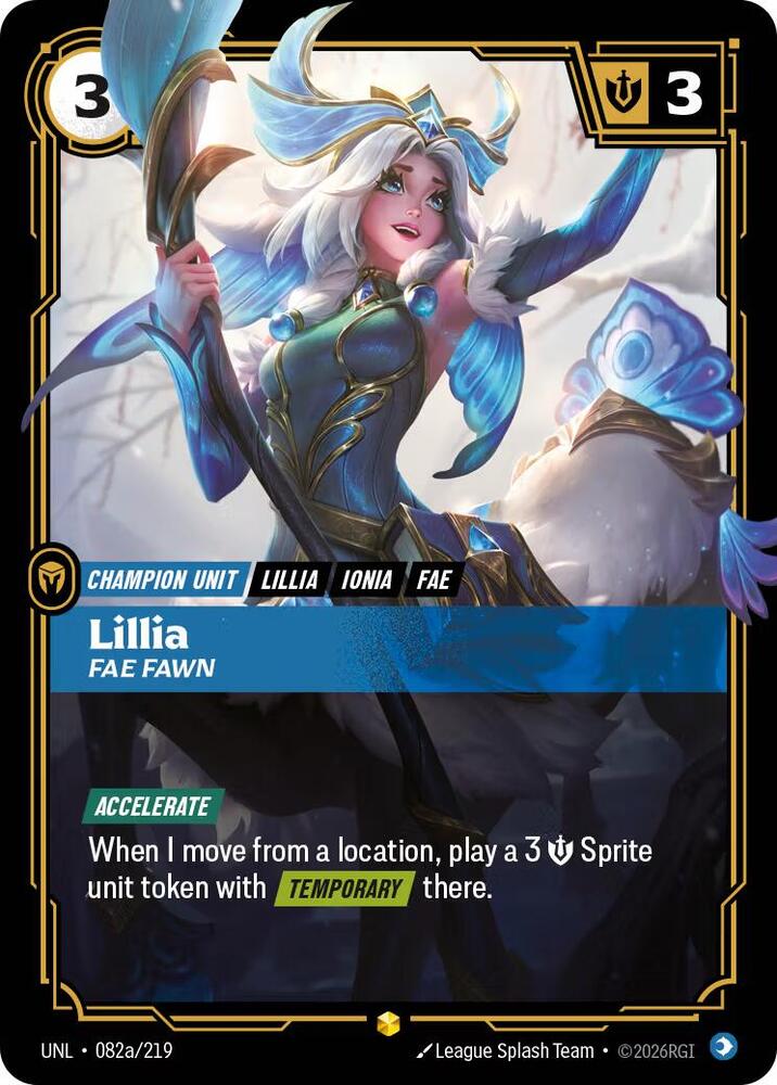 Lillia Fae Fawn (V.2 - Showcase) - Unleashed (Showcase) [UNL-082a] — riftbound card