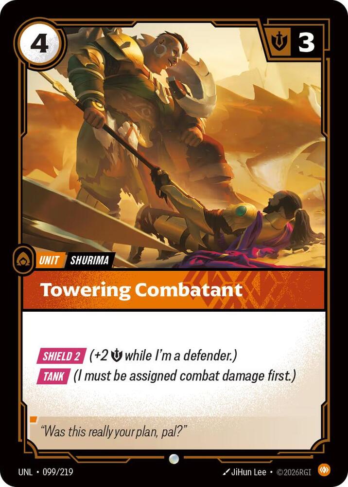 Towering Combatant - Unleashed (Common) [UNL-099] — riftbound card