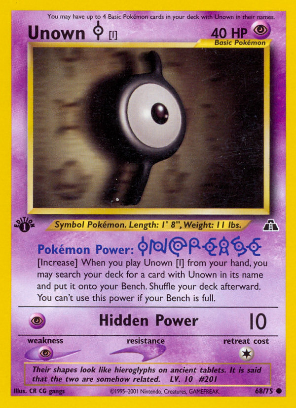 Unown – Neo Discovery 68 – Pokémon TCG single card Image principale du produit
