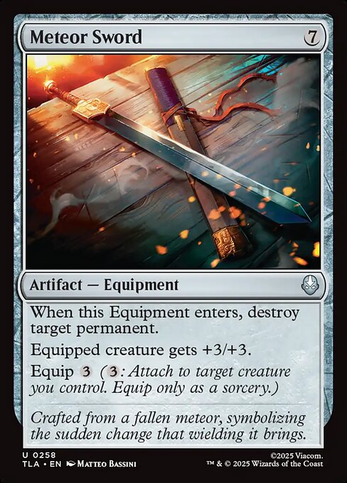 Meteor Sword – Magic: The Gathering | Avatar: The Last Airbender (TLA-258) Magic: The Gathering card