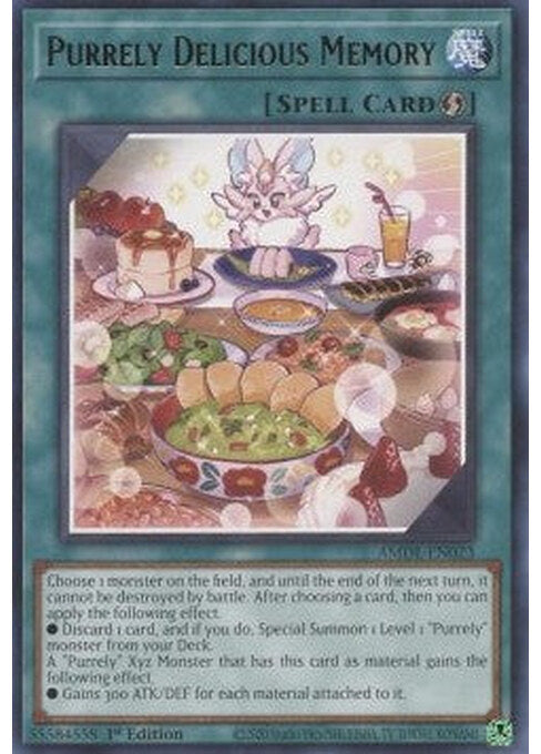 Purrely Delicious Memory — Amazing Defenders (AMDE-023) Yu-Gi-Oh! card Hauptbild