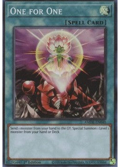 One for One — Amazing Defenders (AMDE-040) Yu-Gi-Oh! card Hoofdafbeelding