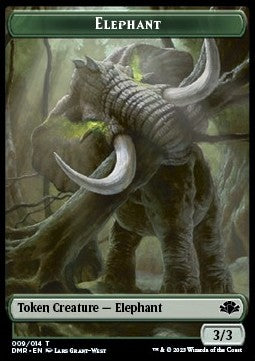 Elephant Token (Green 3/3) - Dominaria Remastered: Extras (Token) [XDMR-T 9] Hauptbild