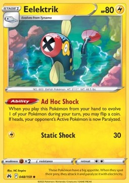 Eelektrik - Crown Zenith (Uncommon) [CRZ-048] Hover Image