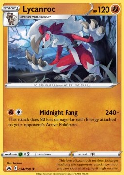Lycanroc - Crown Zenith (Rare) [CRZ-074] Immagine principale del prodotto