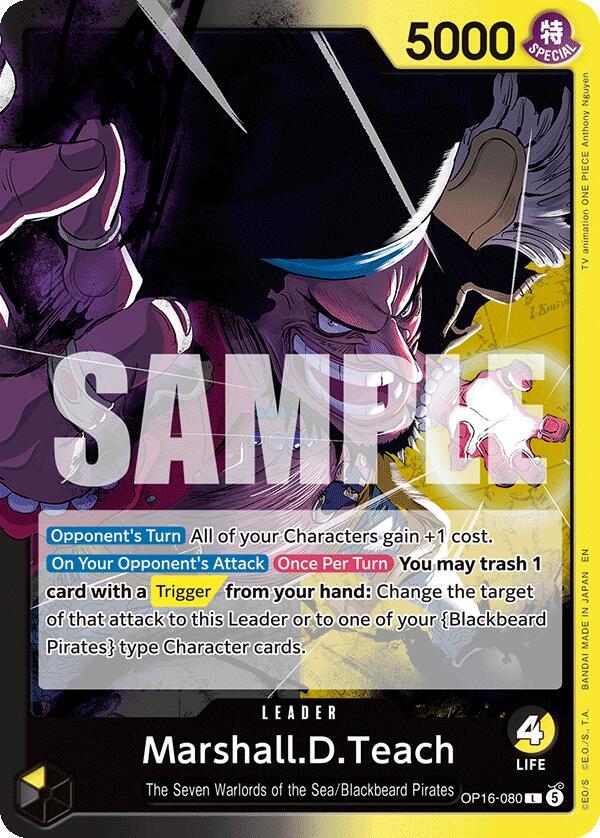 Marshall.D.Teach (OP16-080) (V.1) - The Time of Battle (Leader) [OP16-080] — one-piece card Hoofdafbeelding