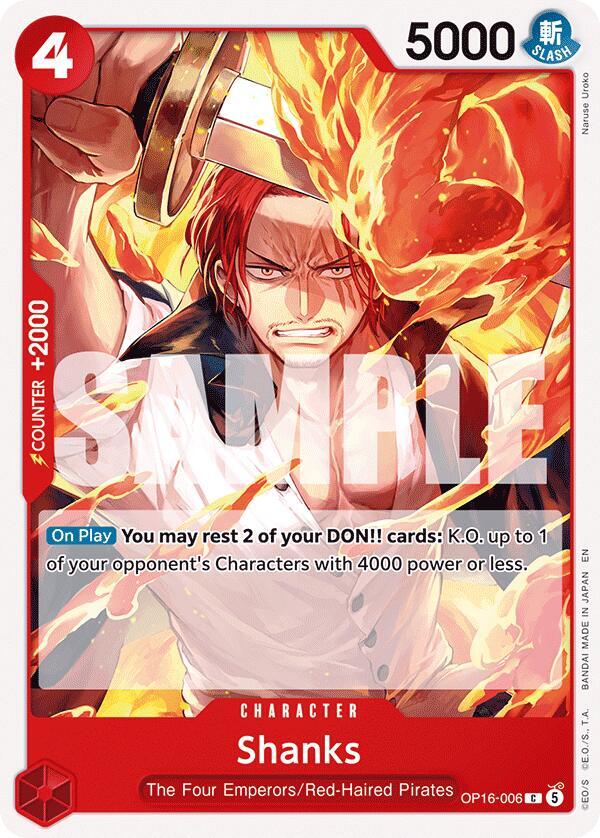 Shanks (OP16-006) - The Time of Battle (Common) [OP16-006] — one-piece card