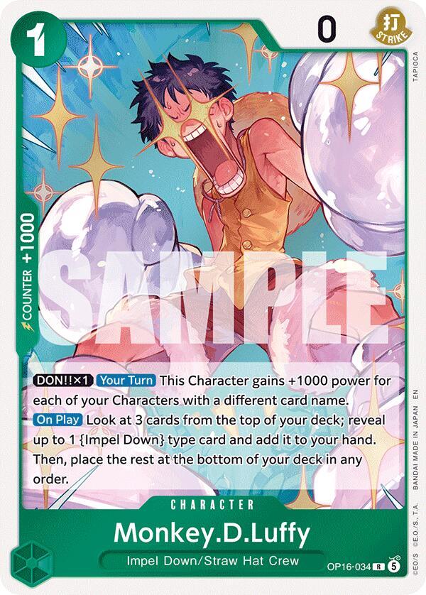Monkey.D.Luffy (OP16-034) (V.1) - The Time of Battle (Rare) [OP16-034] — one-piece card