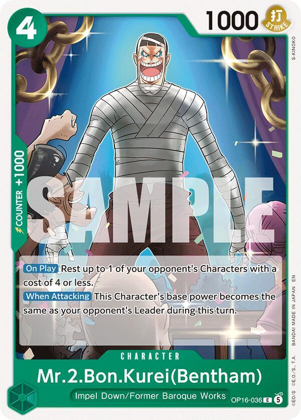 Mr.2.Bon.Kurei(Bentham) (OP16-036) - The Time of Battle (Common) [OP16-036] — one-piece card
