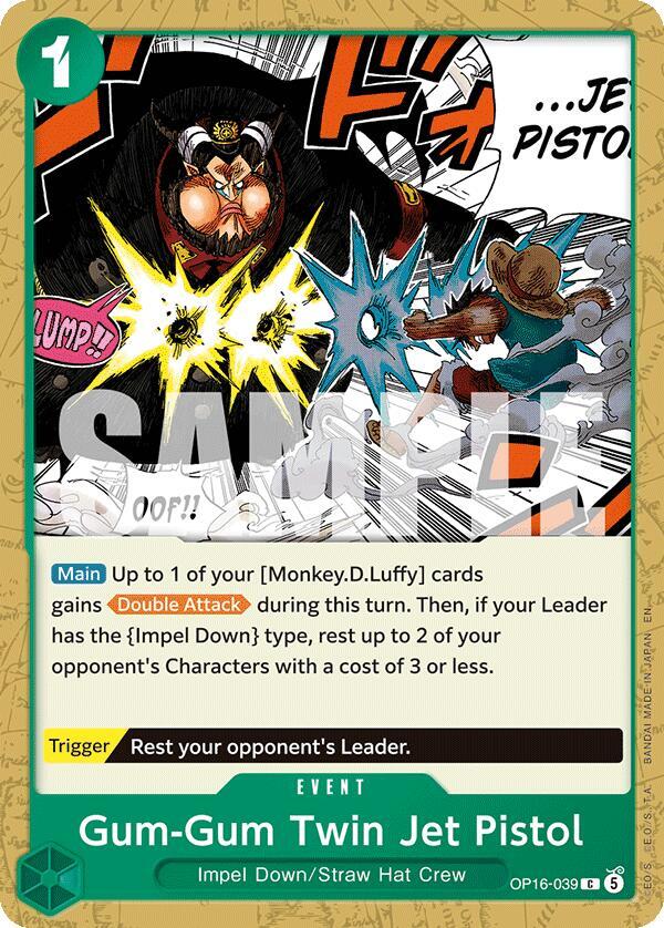 Gum-Gum Twin Jet Pistol (OP16-039) - The Time of Battle (Common) [OP16-039] — one-piece card
