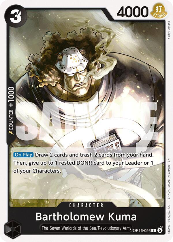 Bartholomew Kuma (OP16-093) - The Time of Battle (Common) [OP16-093] — one-piece card Image principale du produit